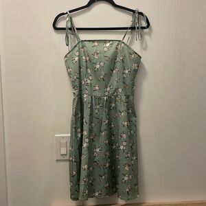 light green floral dress